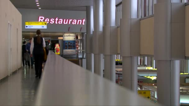 AÉROPORT DE RUSSIE, MOSCOU, SHEREMETYEVO : 27.12.2016 : les travailleurs de l'aéroport marchent — Video