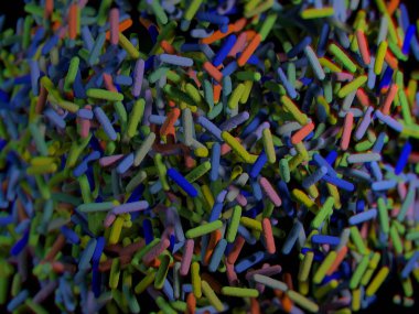 Gut bacterias microbiome clipart
