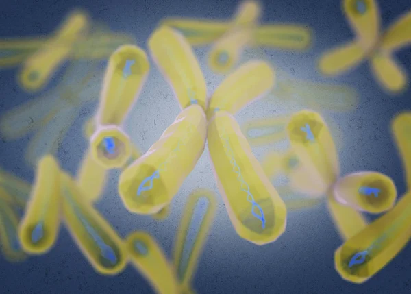 Microscopische chromosomen X-modellen — Stockfoto