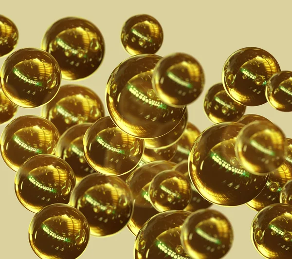 Gold spheres molecules — Stock Photo, Image