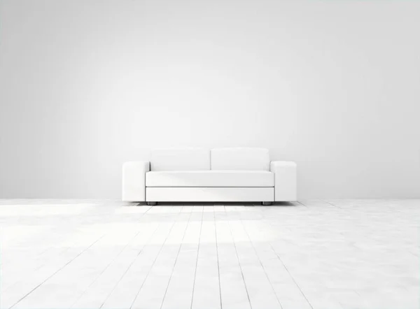 Leere weiße Couch — Stockfoto