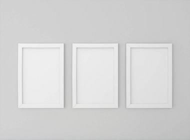 Oda boş resim çerçeveleri duvar ile