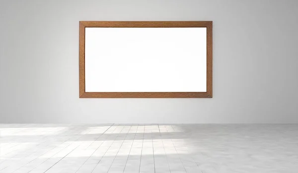 Sala com moldura em branco na parede — Fotografia de Stock
