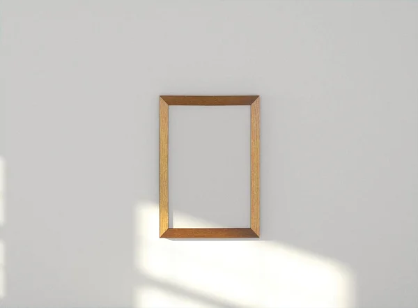 room with blank picture frame on wall