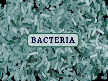 Mikrobiyomuzun bakterileri. Bağırsak bakterisinin mikroskobik görüntüsü. 3B illüstrasyon.