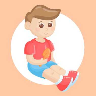 Sevimli küçük kahverengi saçlı çocuk