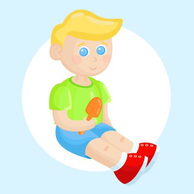 sevimli küçük sarışın çocuk