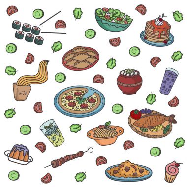 Tatlı parlak vektör yiyecek desen