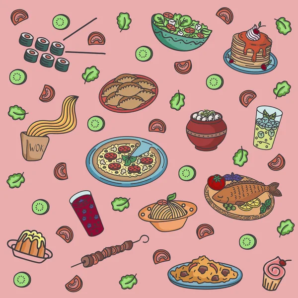Tatlı parlak vektör yiyecek desen