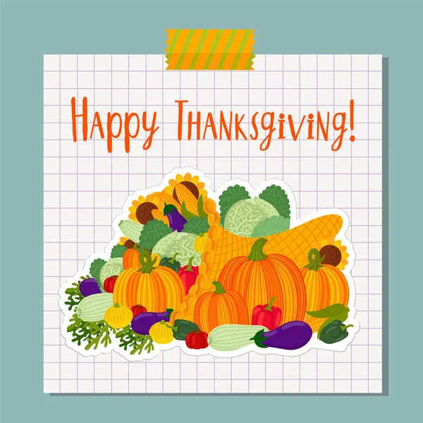 Vektör Şükran günü kartı şablonu