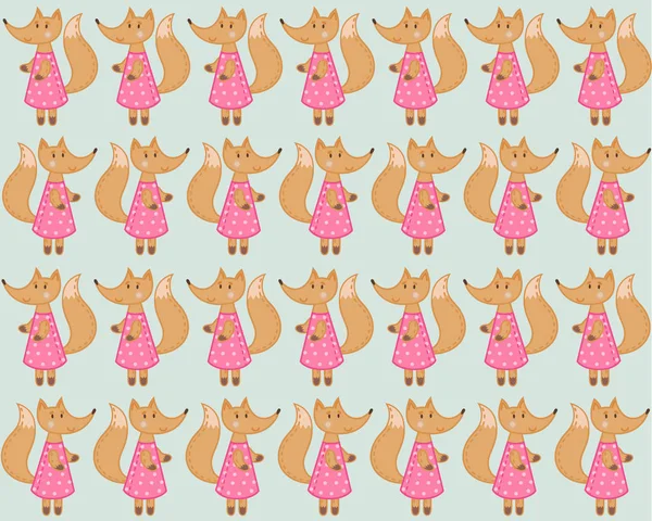 Modèle pour enfants avec petit renard — Image vectorielle
