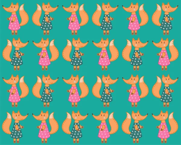 Modèle pour enfants avec renard — Image vectorielle