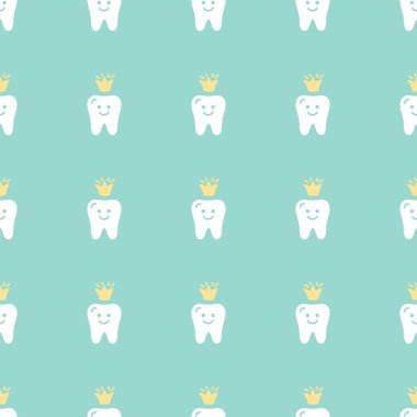 Sevimli vektör sorunsuz diş deseni ile düz kutsal kişilerin resmi