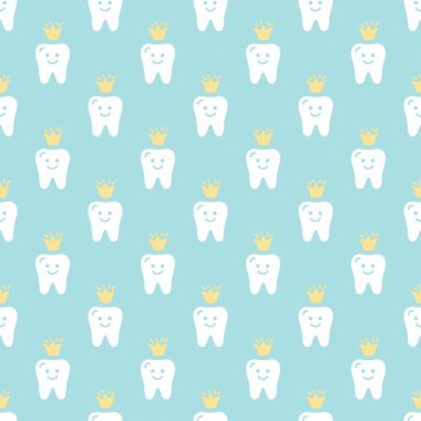 Sevimli vektör sorunsuz diş deseni ile düz kutsal kişilerin resmi