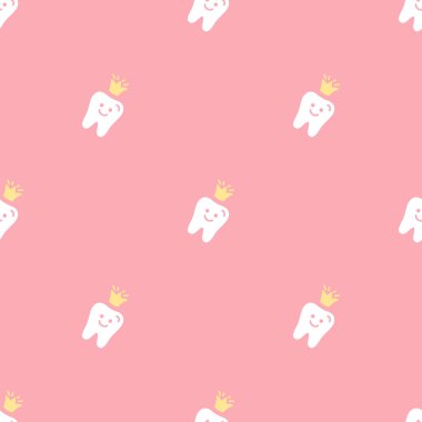 Sevimli vektör sorunsuz diş deseni ile düz kutsal kişilerin resmi