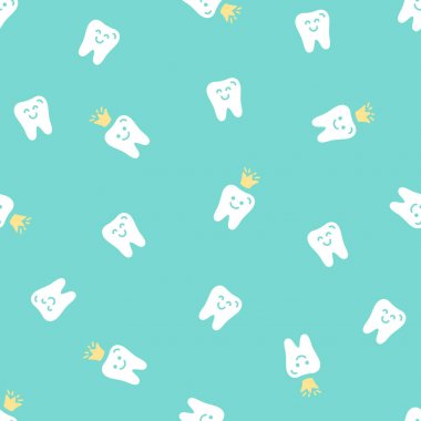 Sevimli vektör sorunsuz diş deseni ile düz kutsal kişilerin resmi