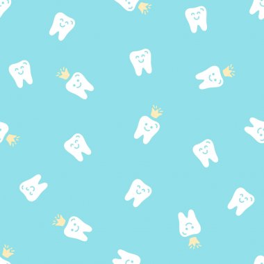 Sevimli vektör sorunsuz diş deseni ile düz kutsal kişilerin resmi