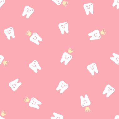 Sevimli vektör sorunsuz diş deseni ile düz kutsal kişilerin resmi