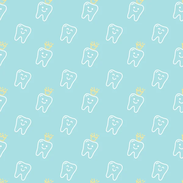 Vektor Nahtlose Moderne Zahnmuster Mit Liniensymbolen — Stockvektor