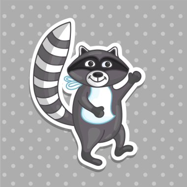 Şirin Bebek rakun bib vektör etiket içinde