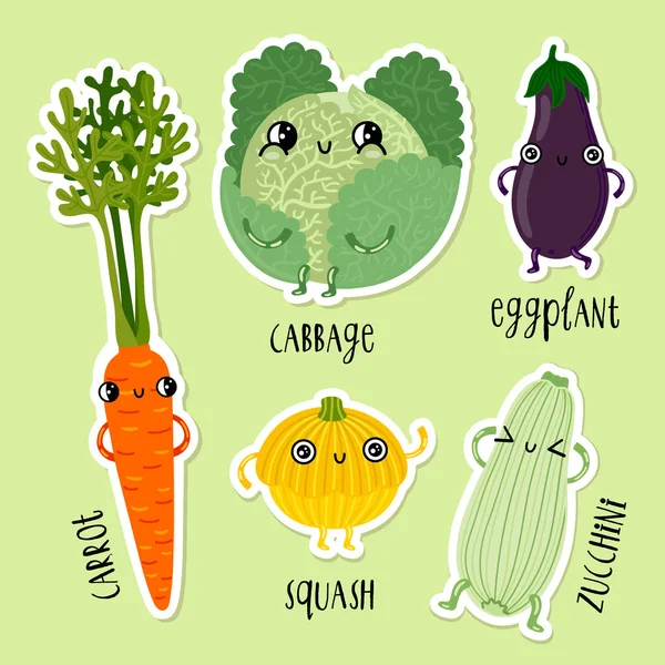 Karakter Sayuran Siap Ilustrasi Vektor Kartun Terisolasi - Stok Vektor