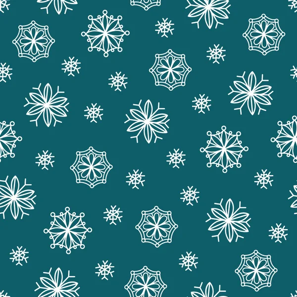 Christmas Seamless Hand Drown Pattern Snowflakes Pattern Suitable Decorating Cards — Stock Vector