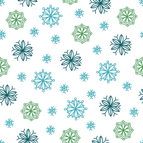Weihnachten Nahtlose Hand Ertränken Muster Mit Schneeflocken Muster Eignet Sich — Stockvektor