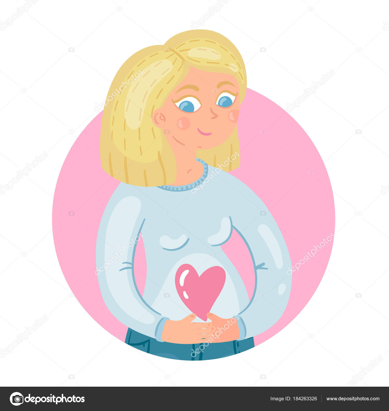 Cartoon pregnant belly Vector Art Stock Images | Depositphotos