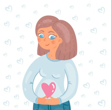 Gülümseyen hamile kız vektör kartı