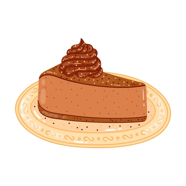 Κομμάτι Cheesecake Σοκολάτας Μεμονωμένο Εικονίδιο Του Φορέα — Διανυσματικό Αρχείο