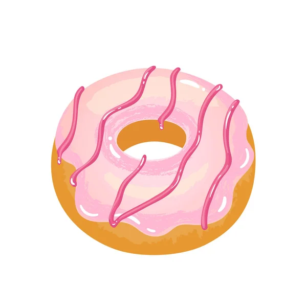 Delicioso Apetitoso Donut Con Esmalte Aspersión Ilustración Vectorial — Vector de stock