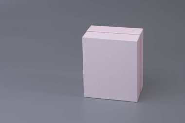 Gri arka plan üzerinde beyaz kutu