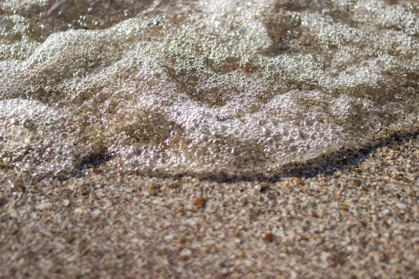 Kum Suyun Arka Planı Şeffaf Suyun Içinden Kum Deposunun Dibi — Stok fotoğraf