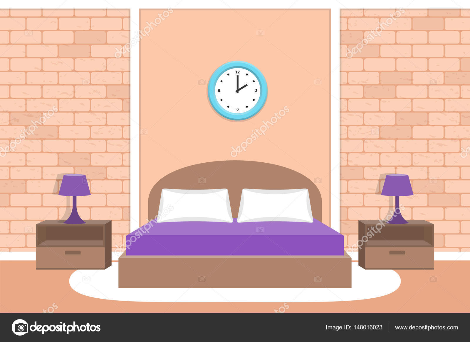 Bedroom design. Room interior Vector illustration. Background wi 11 Bedroom design. Room interior Vector illustration. Background wi 11
