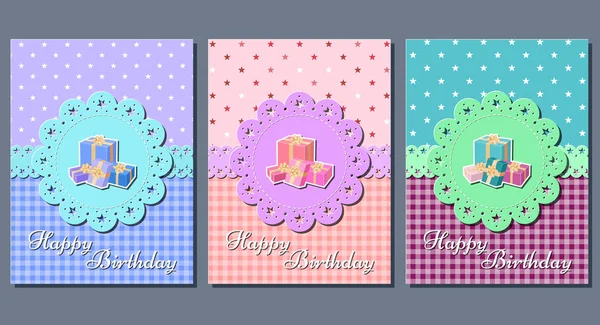 Birthday cards. Holiday templates. Vector illustration.