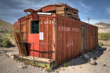 Terk edilmiş tren araba Rhyolite