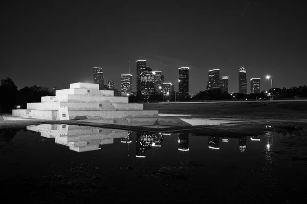 Černá a bílá Houston policejní památník — Stock fotografie