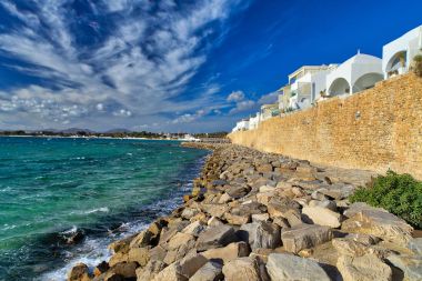 Deniz kenarındaki sete Hammamet