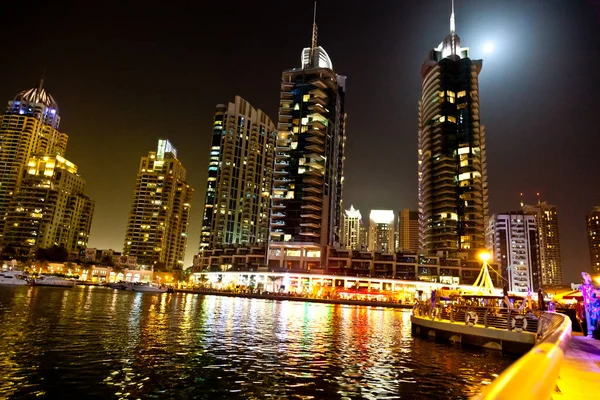 Dubaj Marina Obloha Vrakoviště Vysoká Budova Burj — Stock fotografie