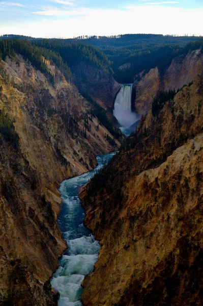 Punto Del Artista Gran Cañón Del Parque Nacional Yellowstone Hora — Foto de Stock