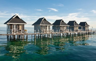 Su evler Mabul adası - Borneo, Sabah, Malezya