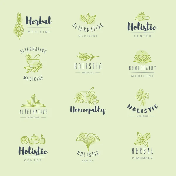 Alternative medicine logos. — Stock Vector