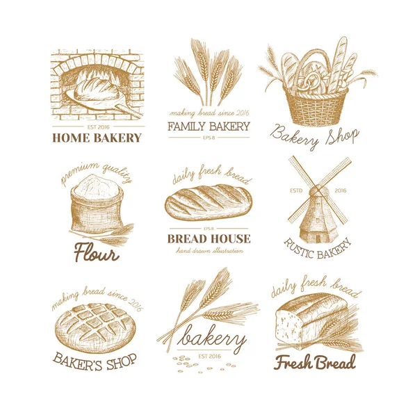 Bageri logotyper. — Stock vektor