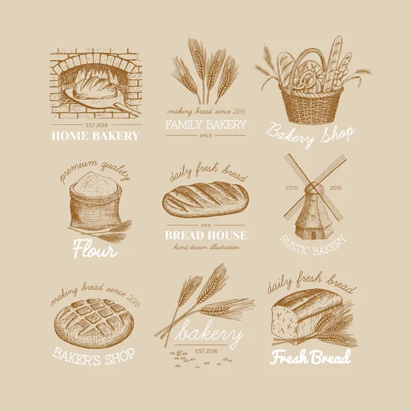 Logos de panadería . — Archivo Imágenes Vectoriales
