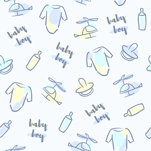 Seamless baby boy pattern Vector Art Stock Images | Depositphotos
