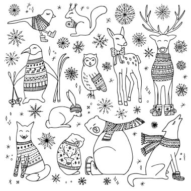 Noel hayvanlar ayarla.