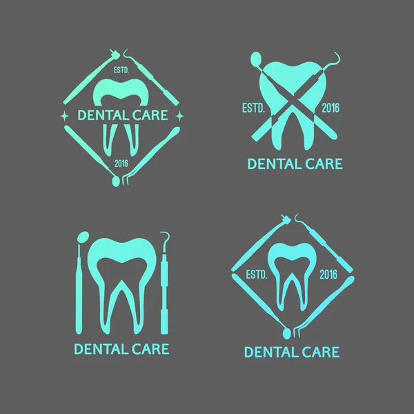Conjunto de logotipos dentários . —  Vetores de Stock