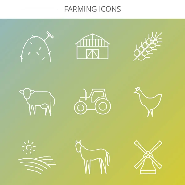 Zemědělství ikony. — Stockový vektor