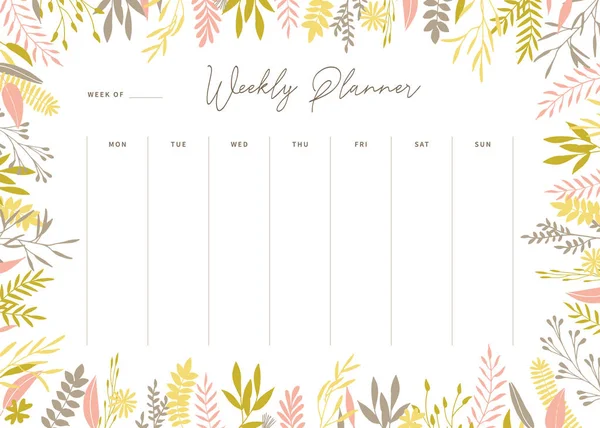 Vector planner template. — Stock Vector