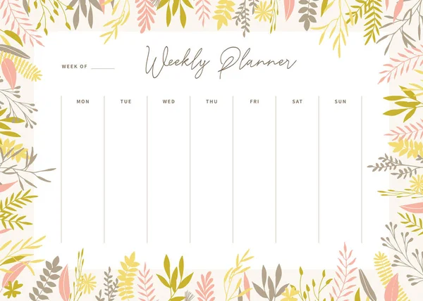 Vector planner template. — Stock Vector